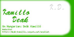 kamillo deak business card
